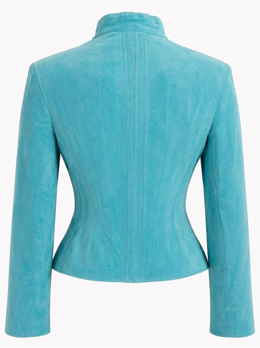 Jones New York Collection Suede Jacket in Turquoise Blue Aqua, Y2K - Picture 2 of 11